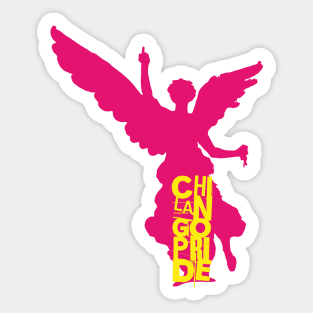 Chilango Pride / Orgullo Chilango Logo Version 2 with Attitude Pink Yellow Sticker